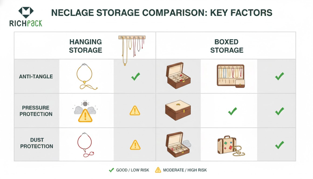 Guide to Purchasing the Best Jewelry Boxes for Necklaces - Hanging organizer vs box necklace storage