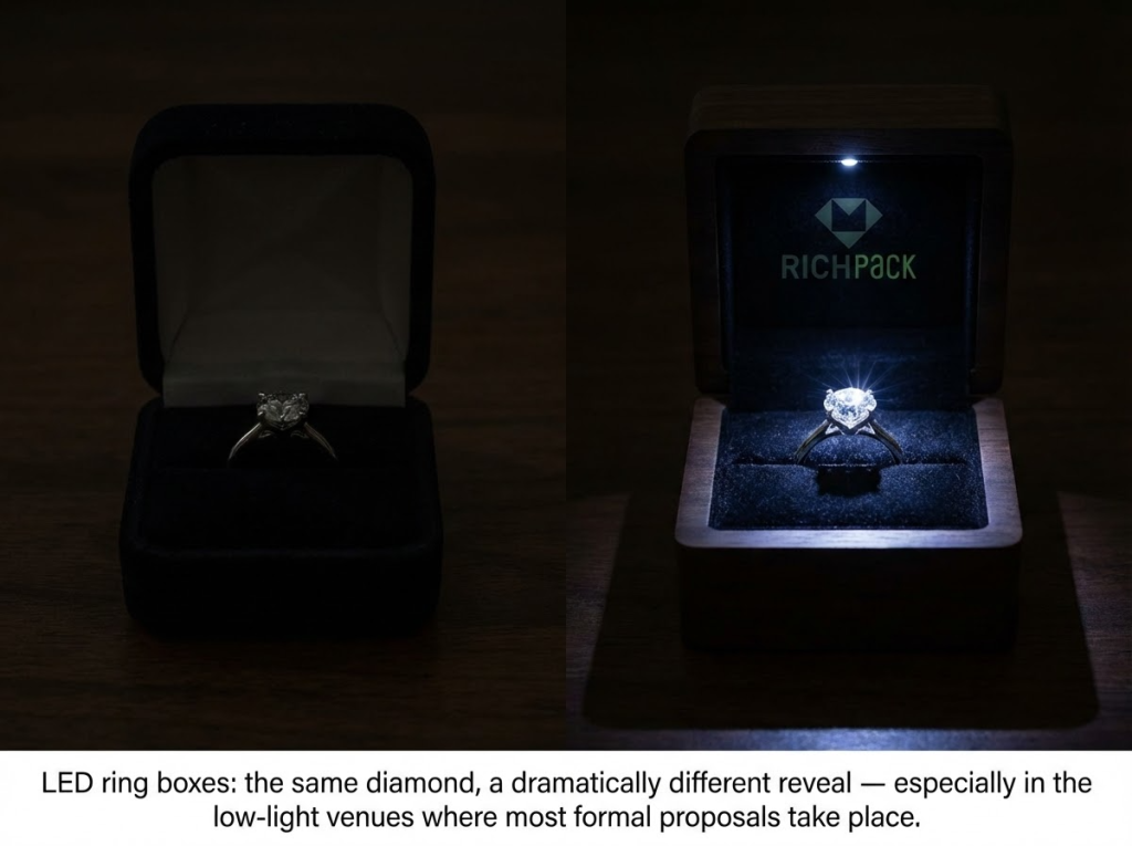 How to Select the Best Diamond Engagement Ring Box - LED and Light Up Ring Boxes