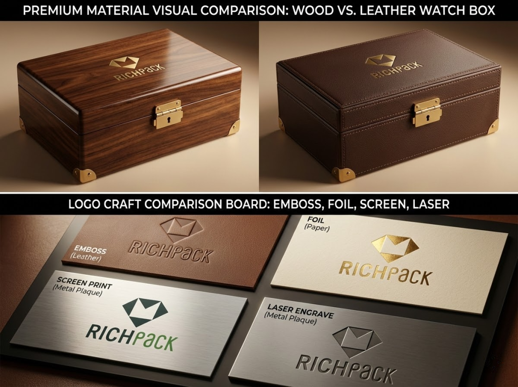 How to Create Custom Best Watch Jewelry Boxes for Men for Brands - Logo Methods That Match the Surface
