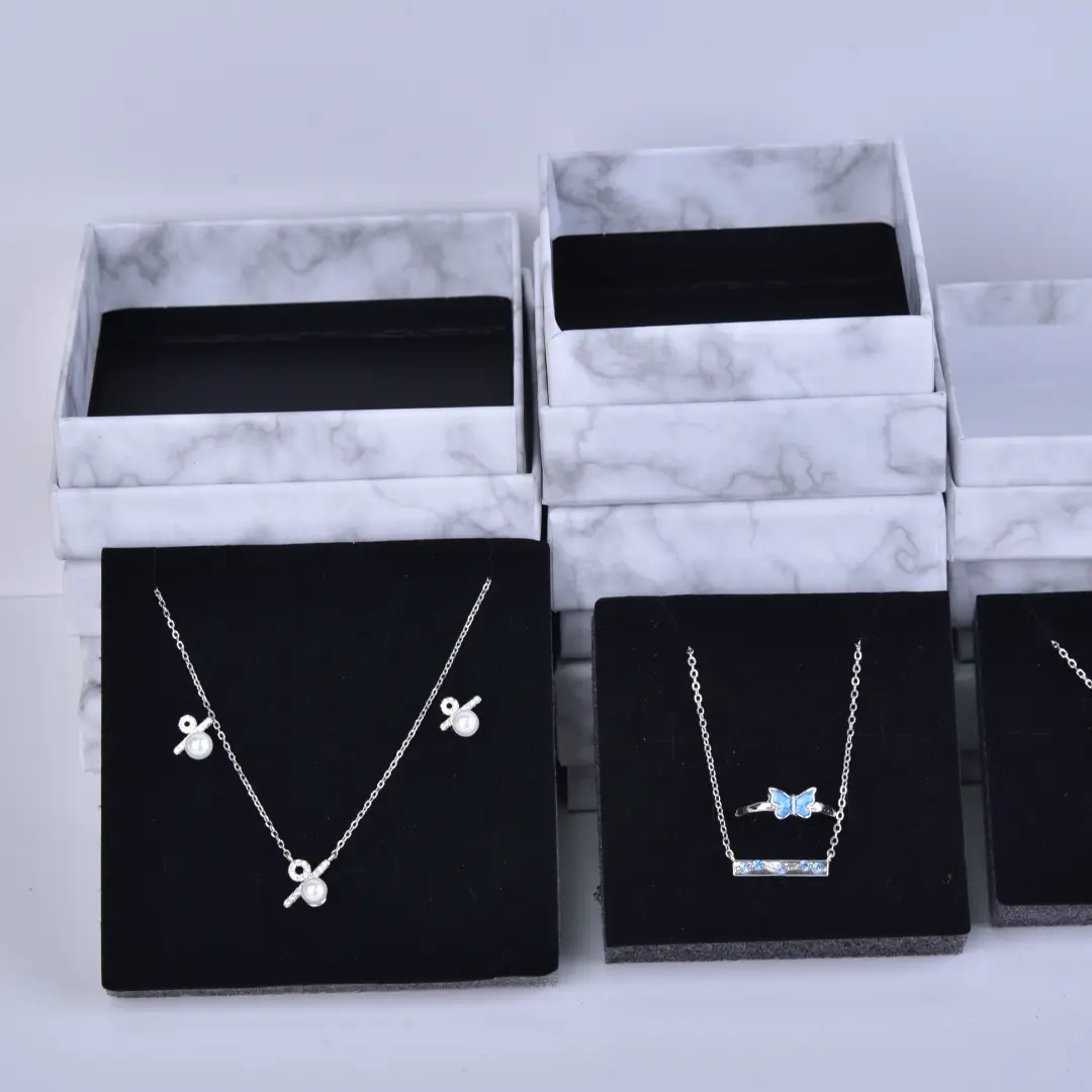 Marble Small Jewelry Gift Boxes Bulk - 5x5x3cm Foam-filled Cardboard Jewelry Box Wholesale - Marble Small Jewelry Gift Boxes Bulk2