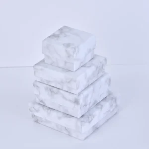 Boîtes à bijoux en carton imitation marbre (5 x 5 x 3 cm) - Lot de 5