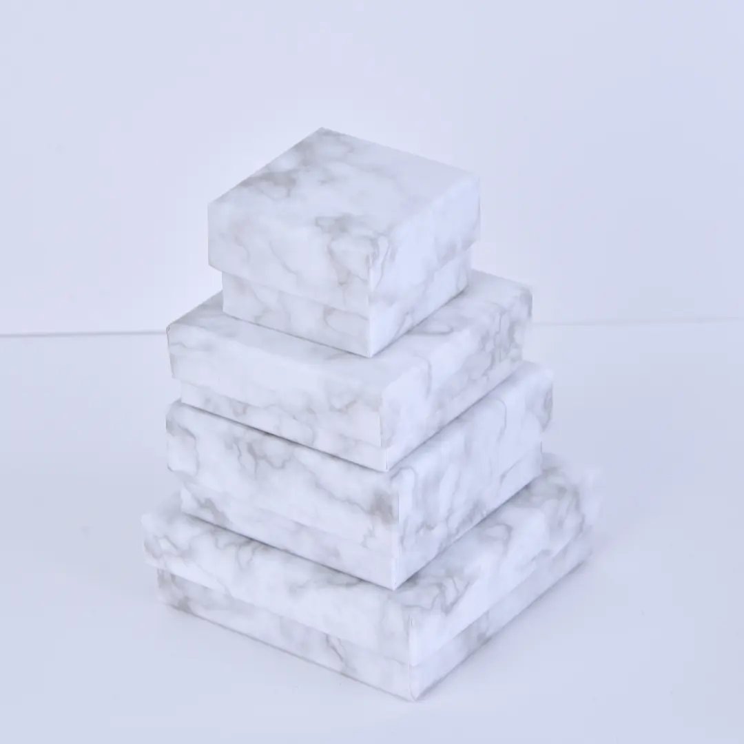 Marble Small Jewelry Gift Boxes Bulk - 5x5x3cm Foam-filled Cardboard Jewelry Box Wholesale - Marble Small Jewelry Gift Boxes Bulk5
