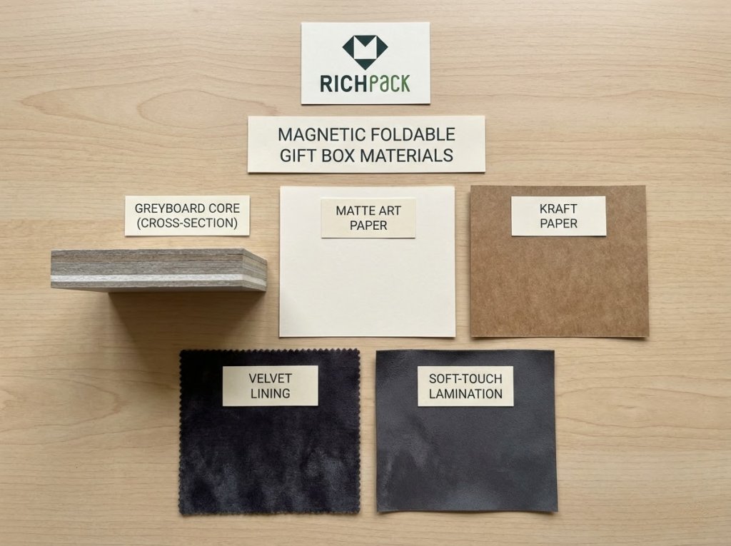 The Ultimate Guide to Magnetic Foldable Gift Boxes - Materials Used in Magnetic Foldable Gift Boxes