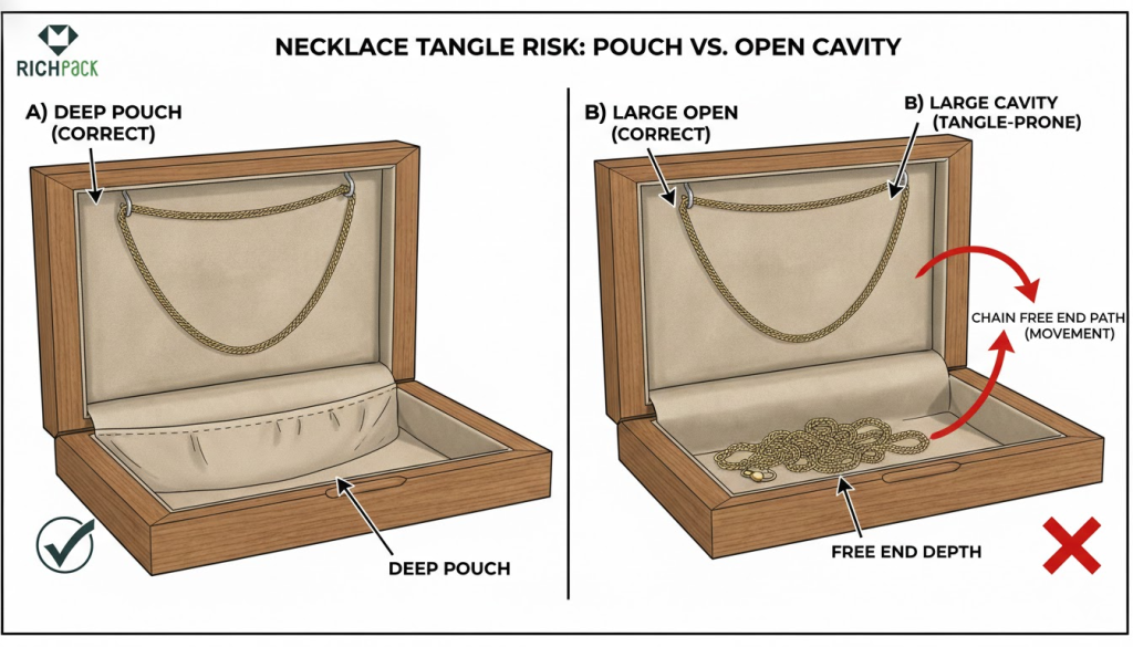 Guide to Purchasing the Best Jewelry Boxes for Necklaces - Necklace Hooks, Spacin,g and Pouch Depth Rules