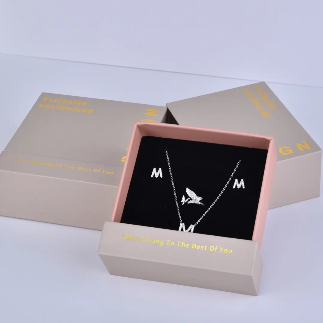 Paper Drawer Jewelry Packaging Box - Brick Pink Specialty Paper | Custom Logo Available - Paper Drawer Jewelry Packaging Box (3)