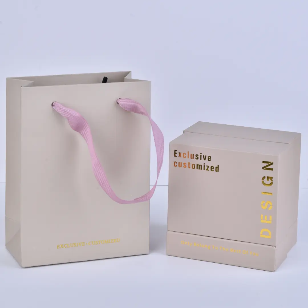 Paper Drawer Jewelry Packaging Box - Brick Pink Specialty Paper | Custom Logo Available - Paper Drawer Jewelry Packaging Box (7)