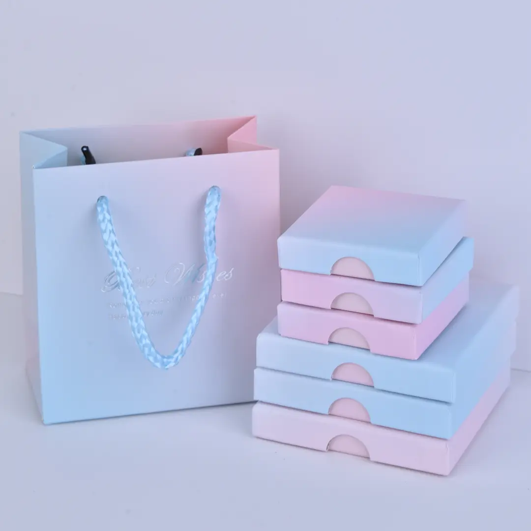 Pastoral Multicolor Paper Jewelry Boxes - 6.5x6.5x1.6cm Jewelry Box Case for Pendant Earring - Pastoral Multicolor Paper Jewelry Box4