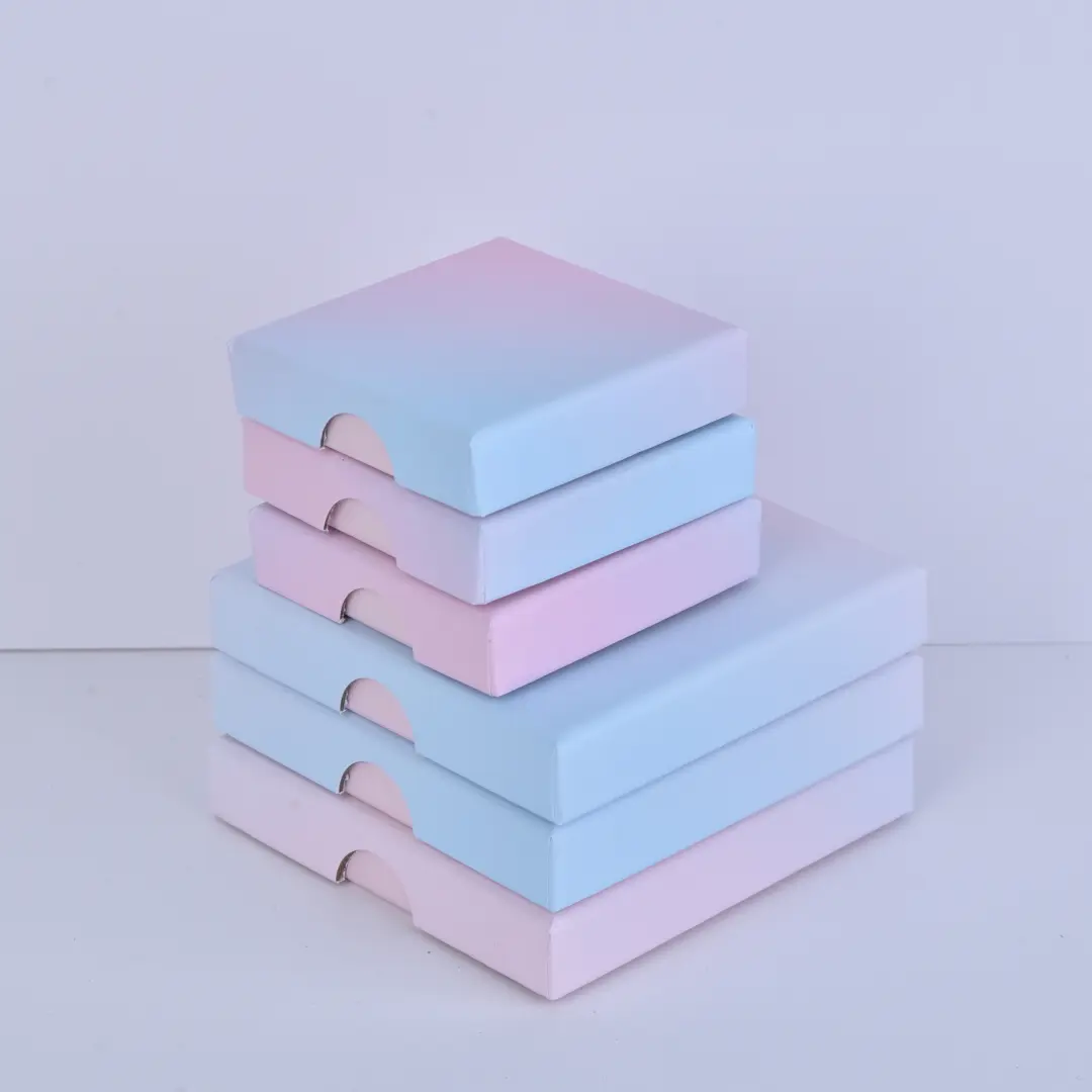 Pastoral Multicolor Paper Jewelry Boxes - 6.5x6.5x1.6cm Jewelry Box Case for Pendant Earring - Pastoral Multicolor Paper Jewelry Box5