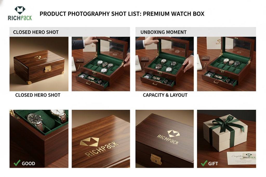 How to Create Custom Best Watch Jewelry Boxes for Men for Brands - Photo Checklist for Product Pages and Gifting
