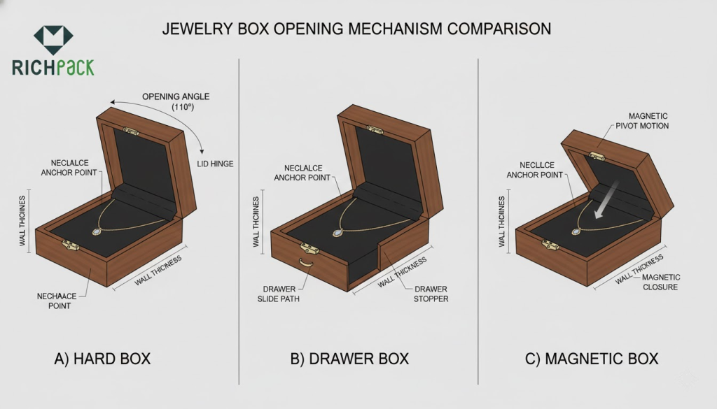 Guide to Purchasing the Best Jewelry Boxes for Necklaces - Rigid necklace box for display