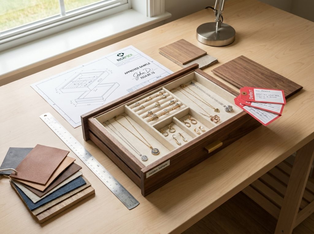 How to Order Custom-Made Jewelry Drawer Tray Box - Sign a Golden Sample and Change Log