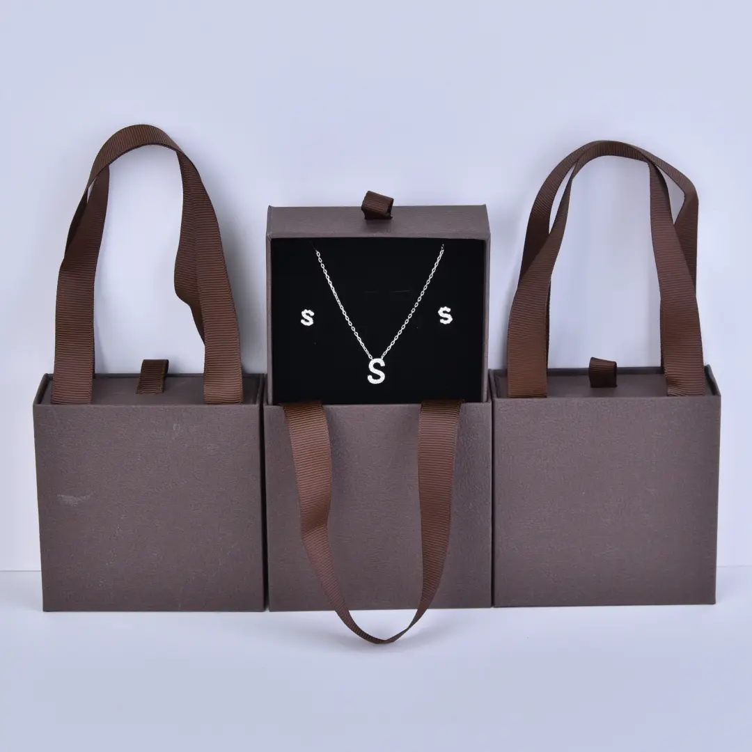 Slider Paper Gift Box - 9x9x3.5cm Kraft Paper Drawer Jewelry Packaging Box | Square Jewelry Box with Handle - Slider Paper Gift Box1