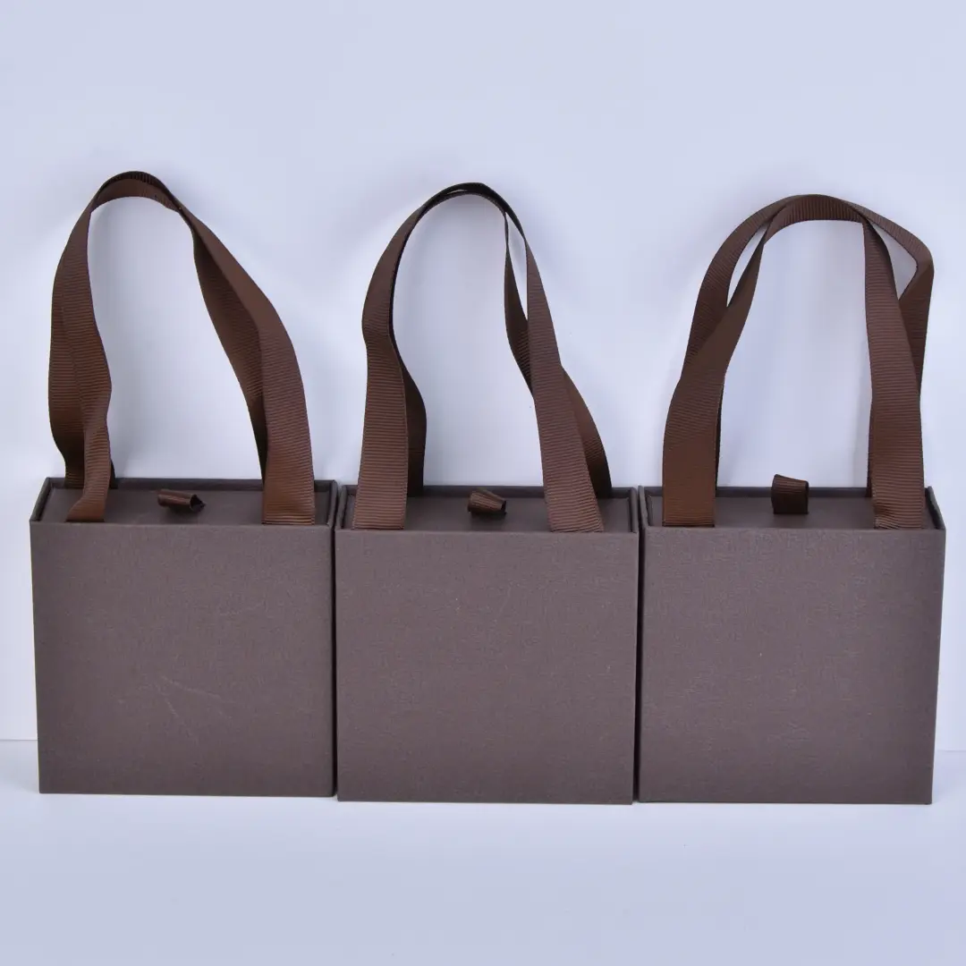 Slider Paper Gift Box - 9x9x3.5cm Kraft Paper Drawer Jewelry Packaging Box | Square Jewelry Box with Handle - Slider Paper Gift Box2