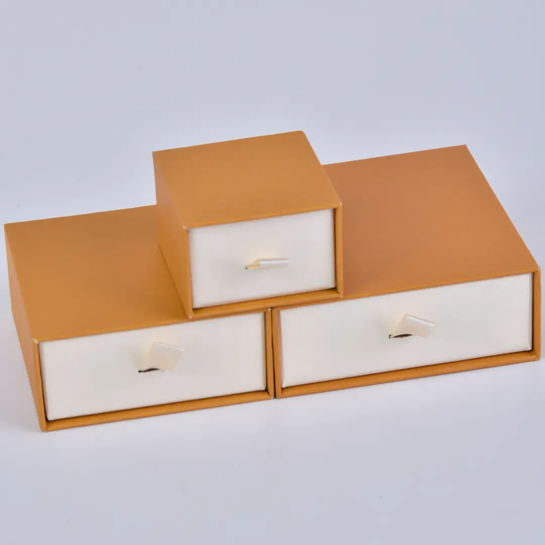 Antique Bronze Sliding Jewelry Box - 5x5x3.5cm Rigid Cardboard Sliding Jewellery Gift Box - Sliding Jewelry Box5