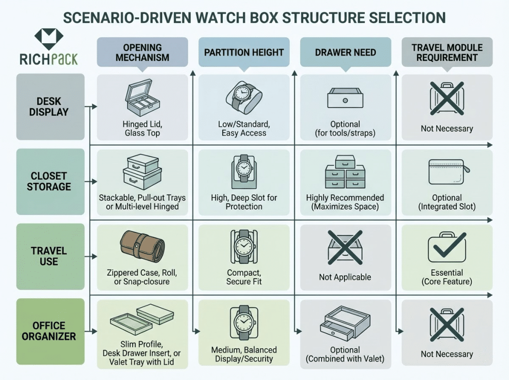 How to Create Custom Best Watch Jewelry Boxes for Men for Brands - Storage Scenarios That Shape the Layout