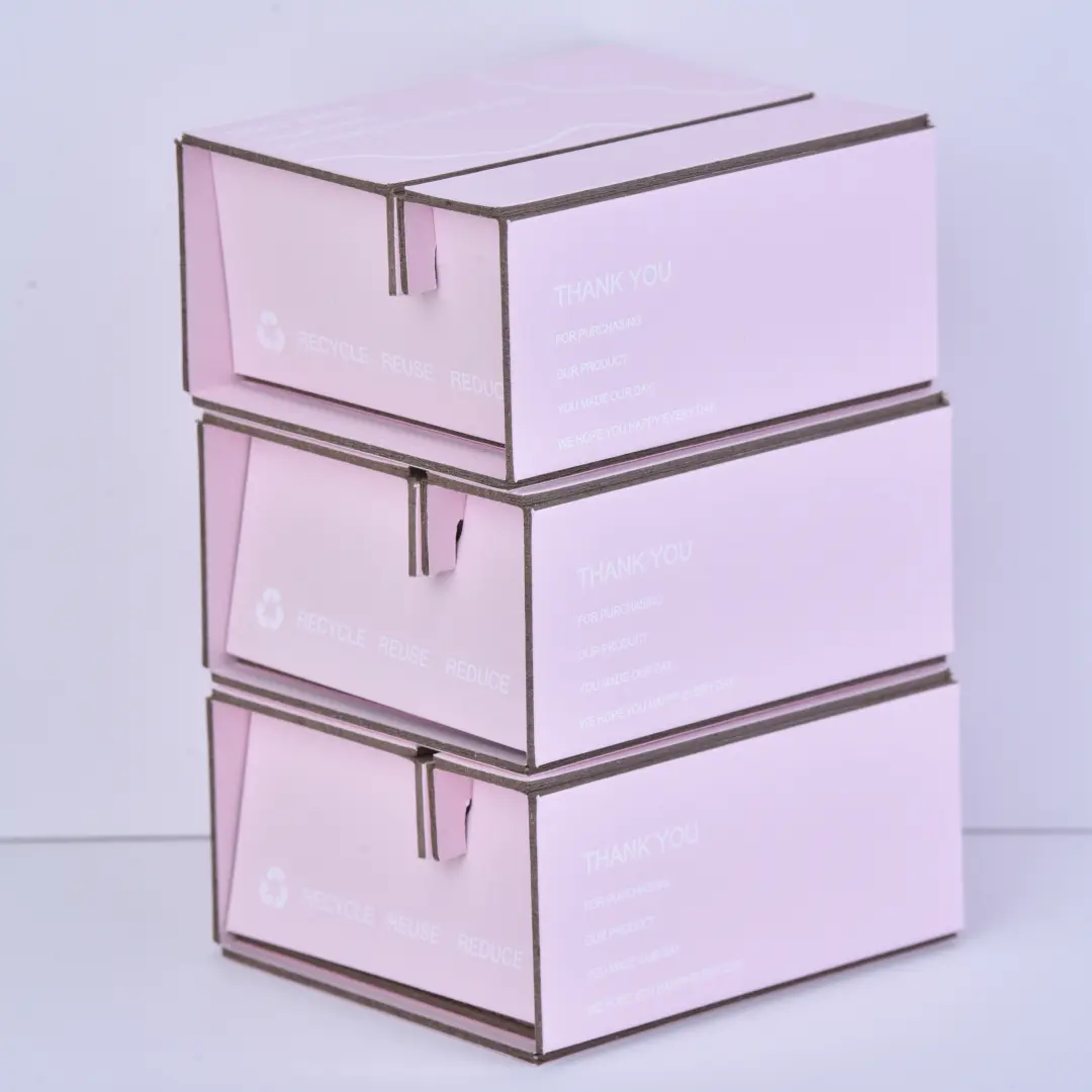 Two-Piece Folding Jewelry Box - Pink 9.5x10.5x4.4cm Folding Jewelry Box & Two-Piece Folding Box - Two Piece Folding Jewelry Box1