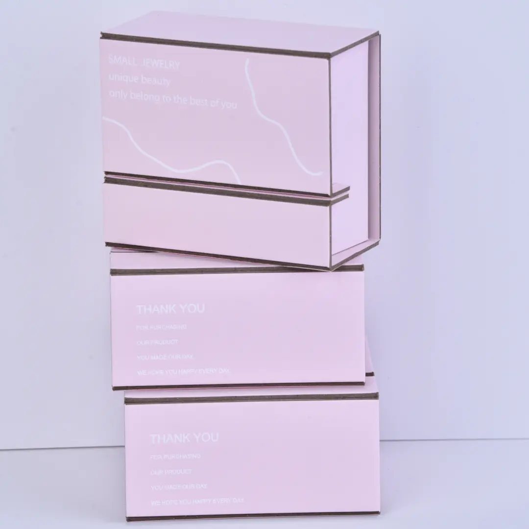 Two-Piece Folding Jewelry Box - Pink 9.5x10.5x4.4cm Folding Jewelry Box & Two-Piece Folding Box - Two Piece Folding Jewelry Box2