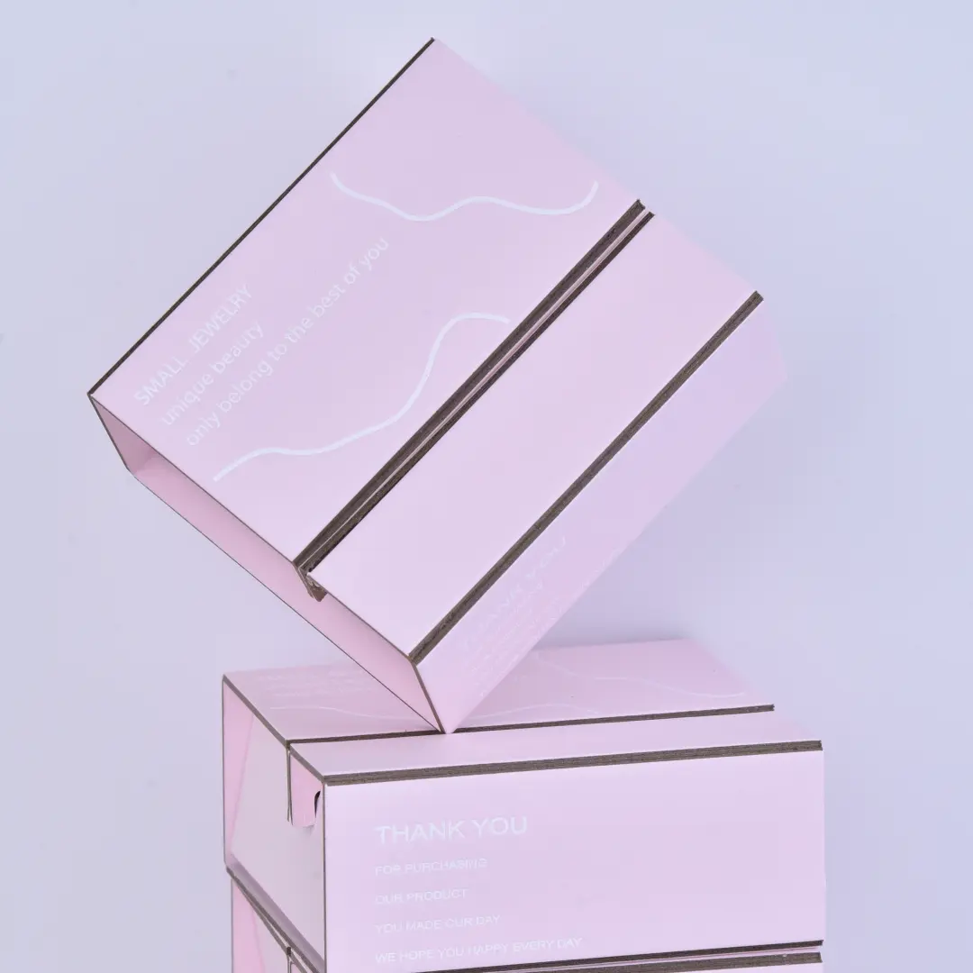 Two-Piece Folding Jewelry Box - Pink 9.5x10.5x4.4cm Folding Jewelry Box & Two-Piece Folding Box - Two Piece Folding Jewelry Box6