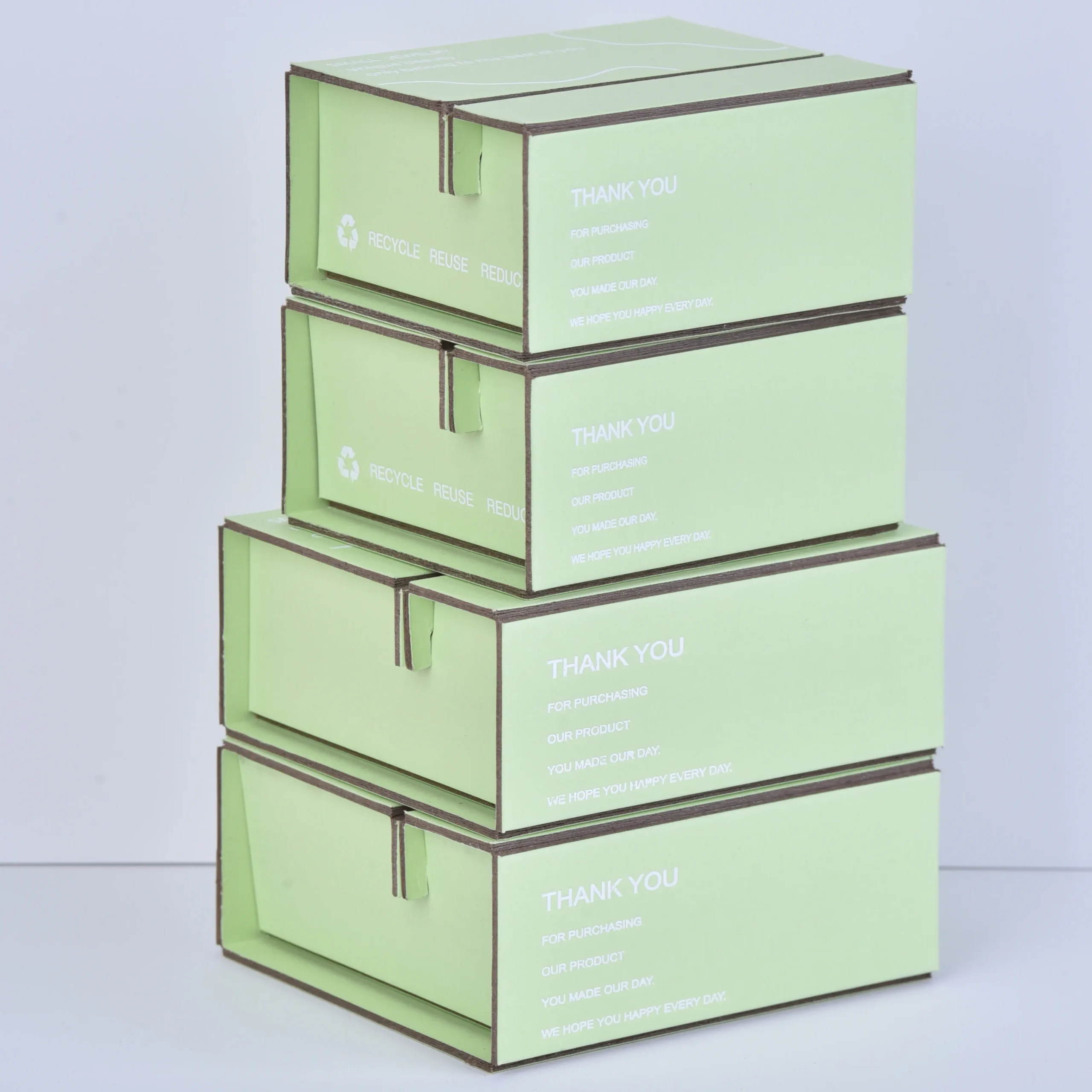 Two-Piece Folding Jewelry Packaging Box Green - Foldable Multi-color Jewelry Box Wholesale (9.5x10.5x4.4cm) - Two Piece Folding Jewelry Packaging Box1