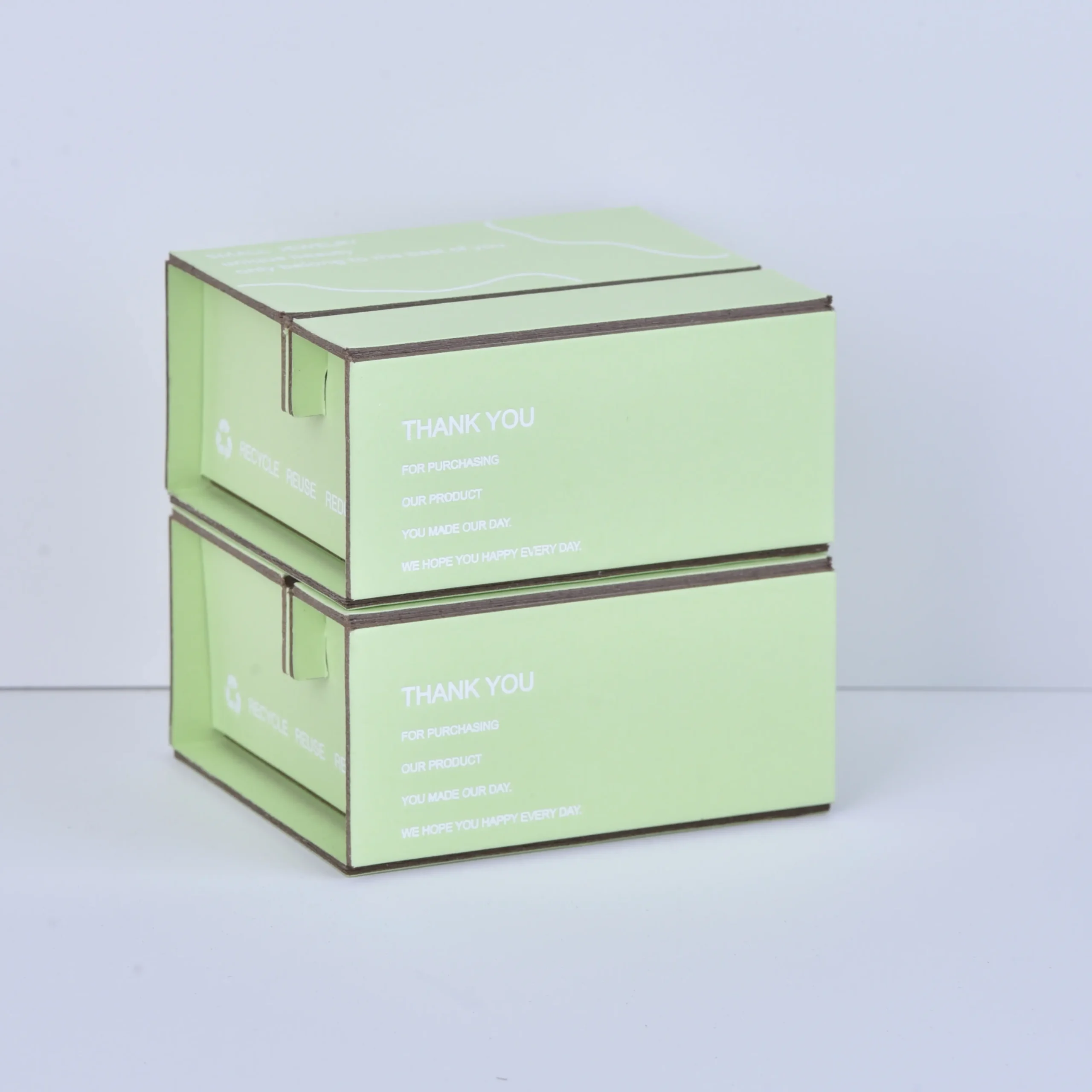 Two-Piece Folding Jewelry Packaging Box Green - Foldable Multi-color Jewelry Box Wholesale (9.5x10.5x4.4cm) - Two Piece Folding Jewelry Packaging Box2