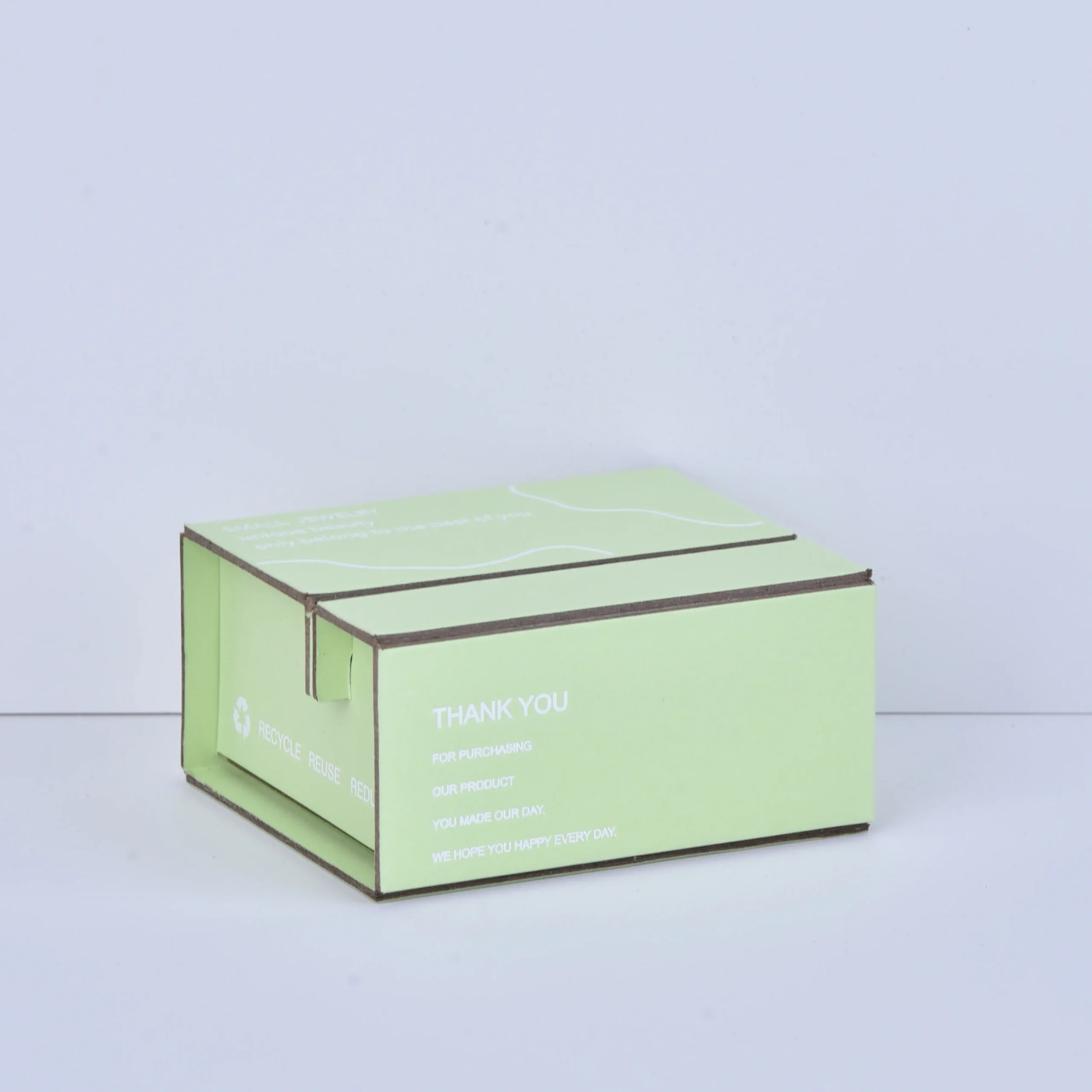 Two-Piece Folding Jewelry Packaging Box Green - Foldable Multi-color Jewelry Box Wholesale (9.5x10.5x4.4cm) - Two Piece Folding Jewelry Packaging Box3