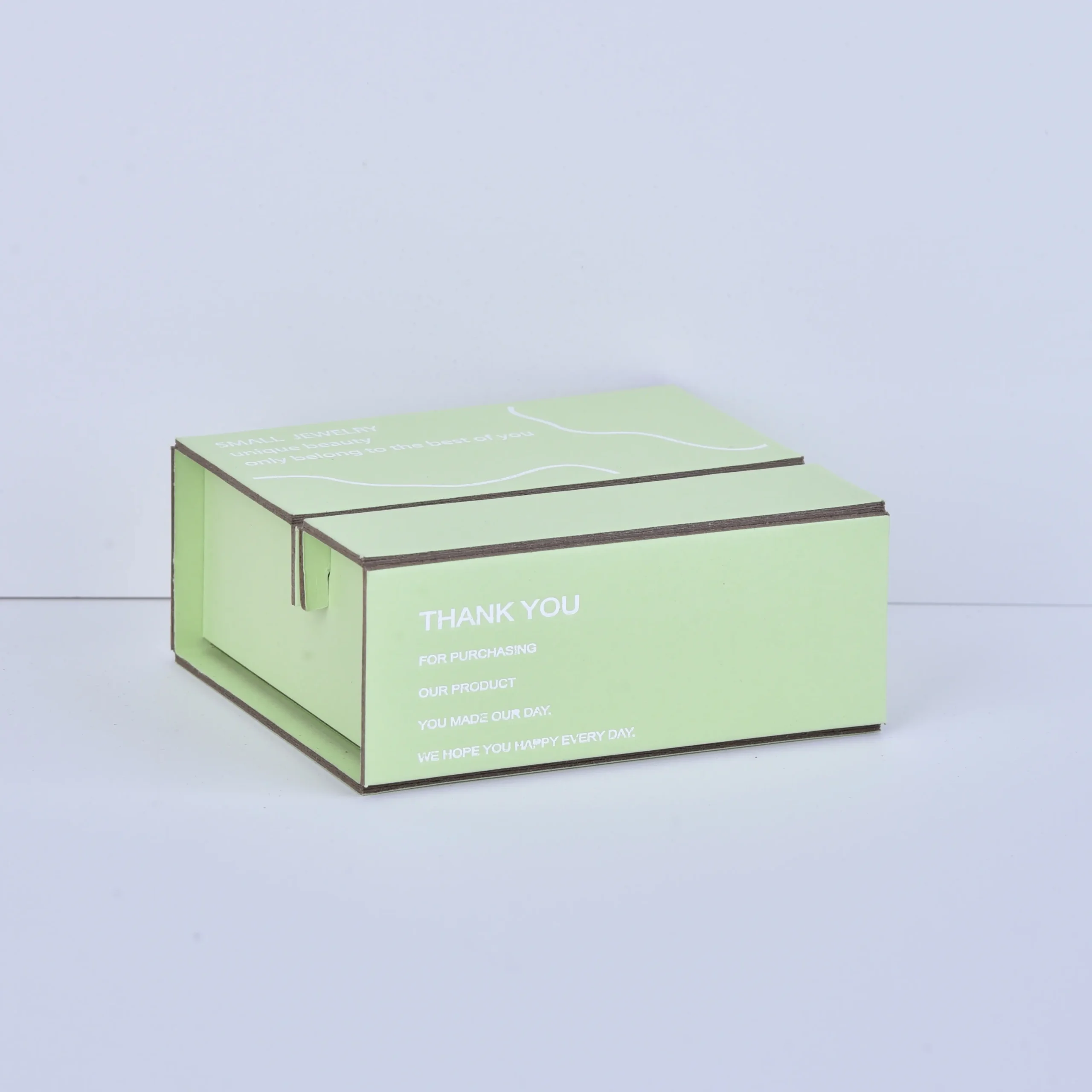 Two-Piece Folding Jewelry Packaging Box Green - Foldable Multi-color Jewelry Box Wholesale (9.5x10.5x4.4cm) - Two Piece Folding Jewelry Packaging Box5