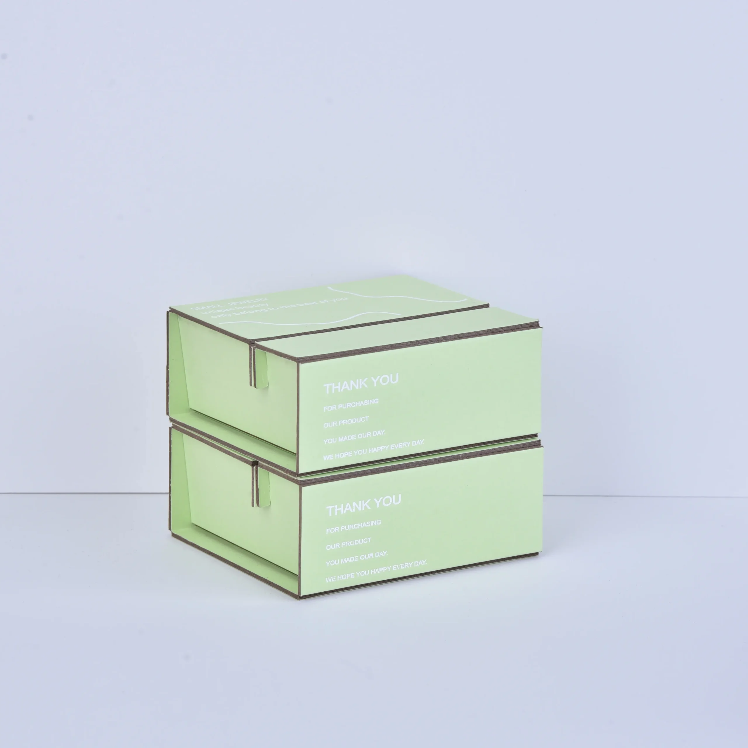 Two-Piece Folding Jewelry Packaging Box Green - Foldable Multi-color Jewelry Box Wholesale (9.5x10.5x4.4cm) - Two Piece Folding Jewelry Packaging Box7