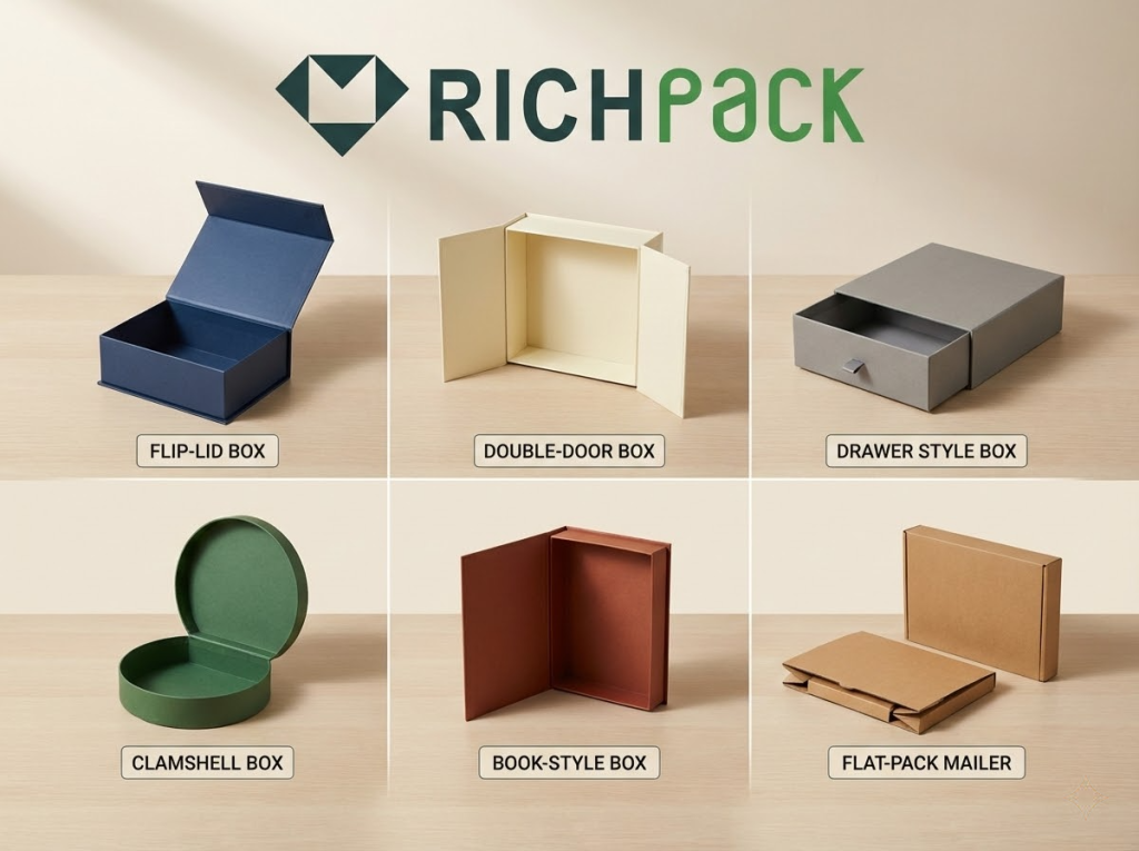 The Ultimate Guide to Magnetic Foldable Gift Boxes - Types of Magnetic Foldable Gift Boxes