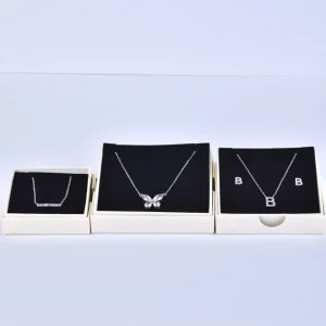 White Gift Box with Lid - Earth White 6.5x6.5cm Cotton Filled Jewelry Boxes Wholesale - White Gift Box with Lid1