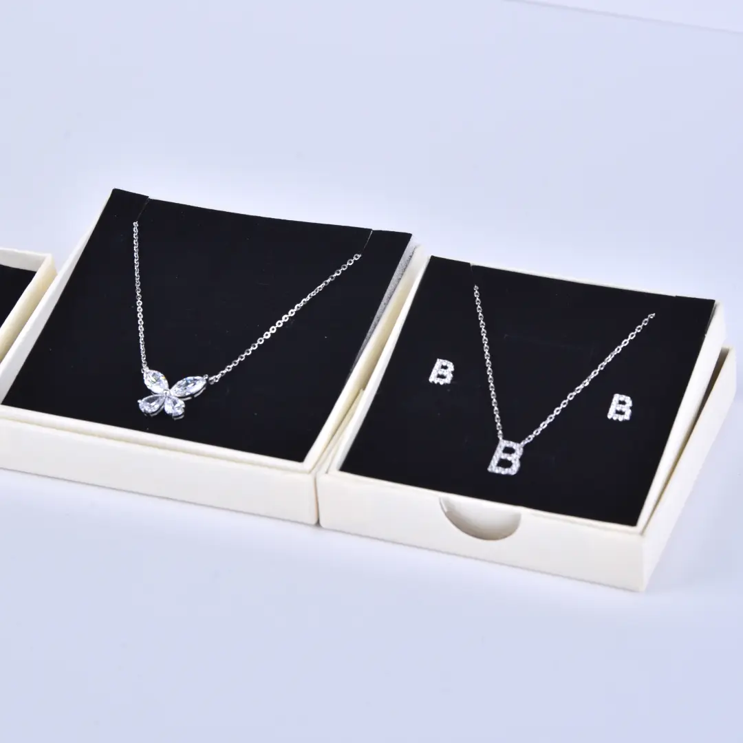 White Gift Box with Lid - Earth White 6.5x6.5cm Cotton Filled Jewelry Boxes Wholesale - White Gift Box with Lid3