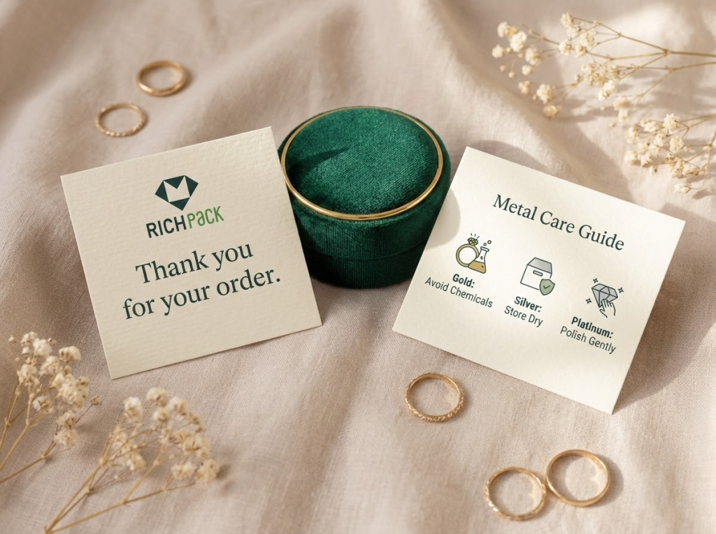 Mücevher Markasına Bağlılığı Artıracak 10 Teşekkür Kartı Fikri - Neden Bakım Kartı Tüm Ambalaj Sisteminizdeki En Çok Saklanan Ek Parçadır?