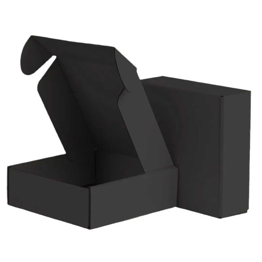 Black Shipping Boxes - 15x15x5cm Black Corrugated Mailer Box | Rigid Black Cardboard Boxes - airplane box2