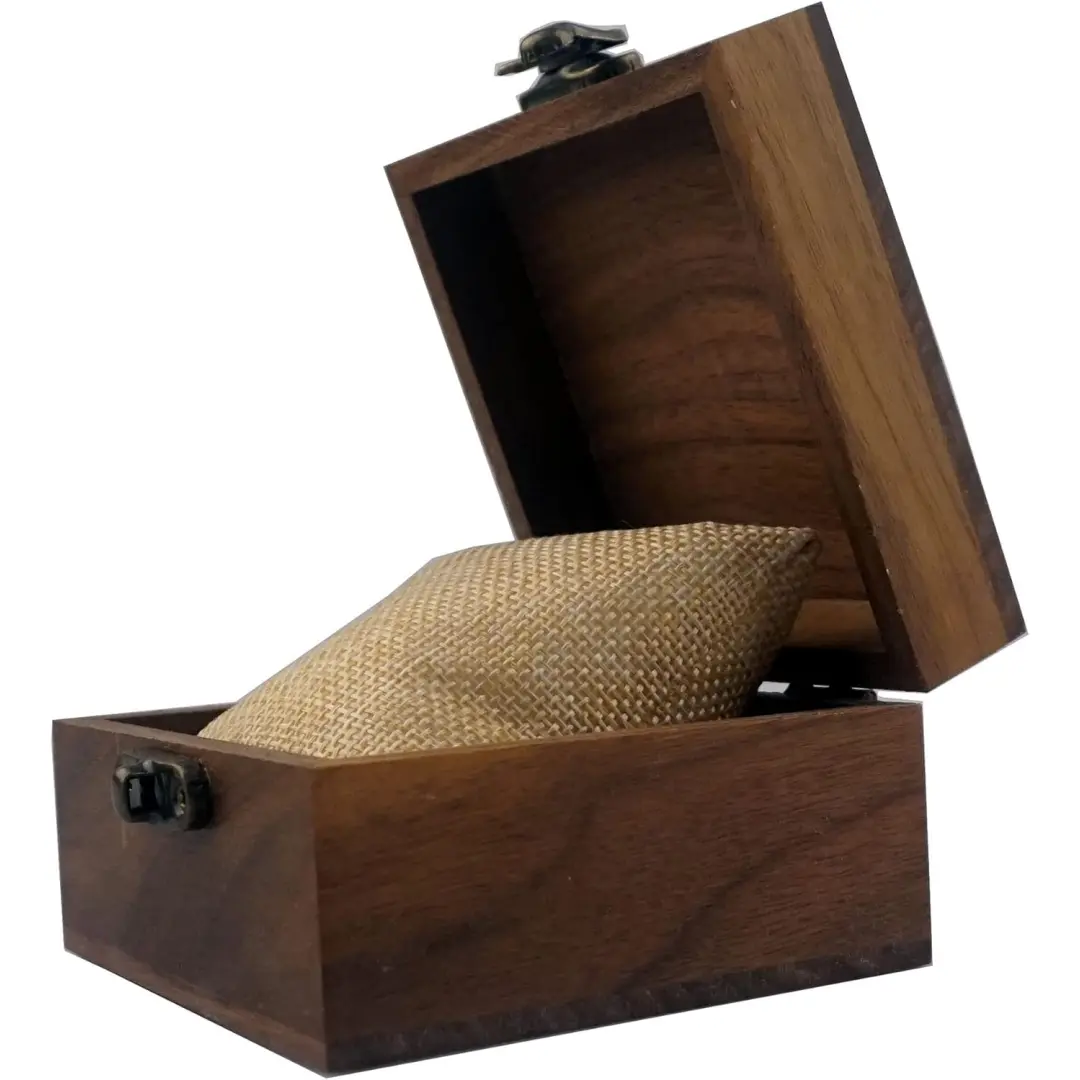 Men’s Wood Jewelry Box Walnut 3.5” | Custom Rustic Wooden Packaging | Richpack - men's wood jewelry box​ 3