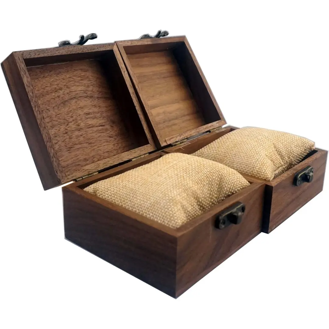 Men’s Wood Jewelry Box Walnut 3.5” | Custom Rustic Wooden Packaging | Richpack - men's wood jewelry box​