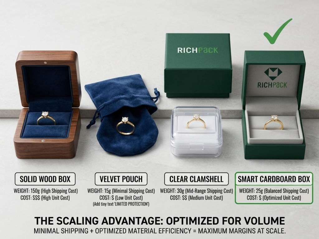 Guide to Purchasing Small Cardboard Jewelry Gift Boxes - Cardboard Beats Other Materials at the Small Box Scale