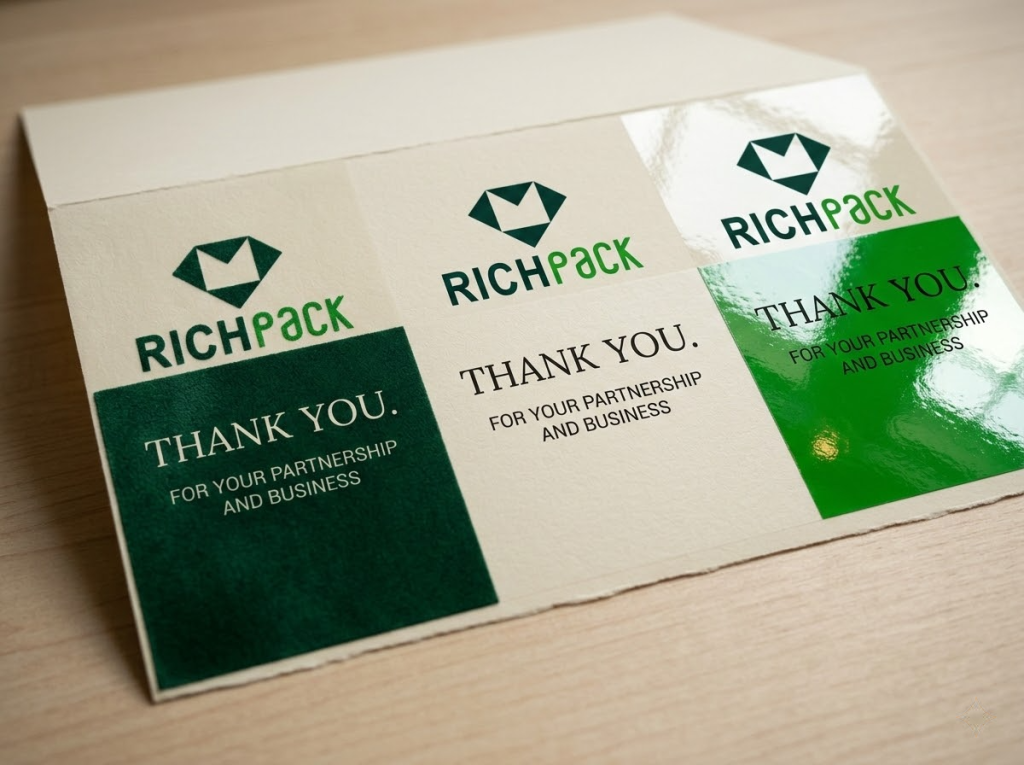 Key Points to Note for Custom Business Thank You Cards With Logos - Coating and Finish Choices That Change Brand Perception
