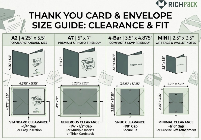 The Ultimate Guide to Choosing the Right Thank You Card Size - Envelope Dimension Table