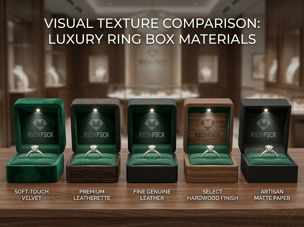 How to Customize the Best Luxury Ring Box With Light for Your Brand - Exterior Materials