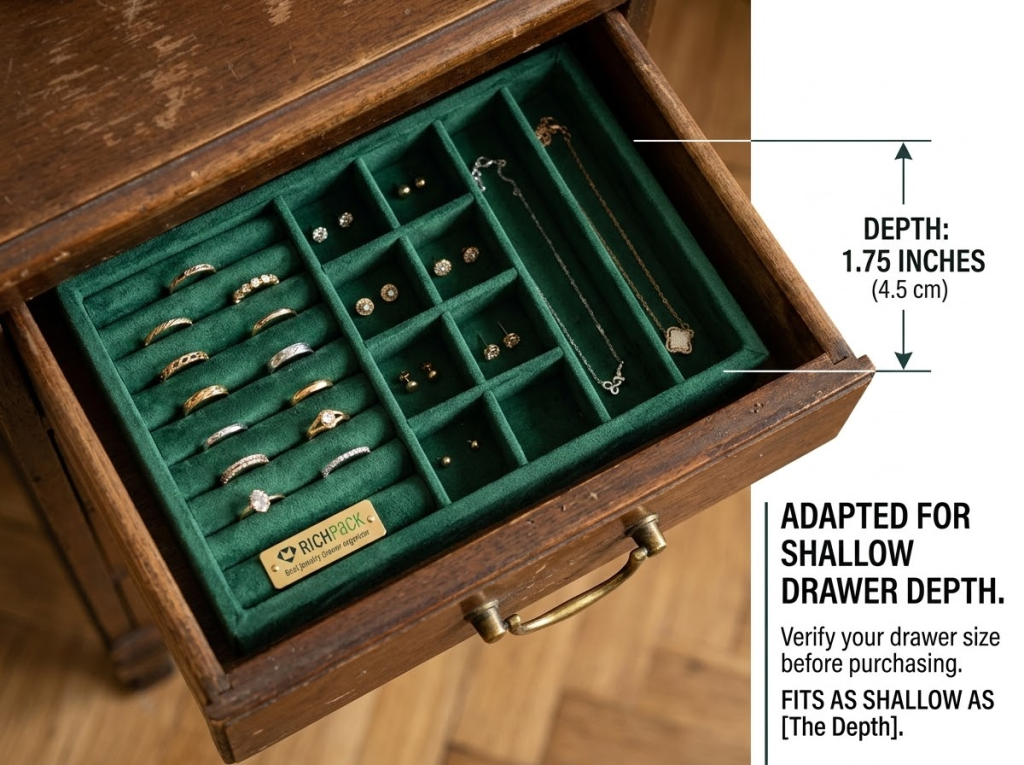 15 of the Best Jewelry Drawer Organizer Solutions in 2026 - Flat Velvet Jewelry Tray Inserts for Drawers