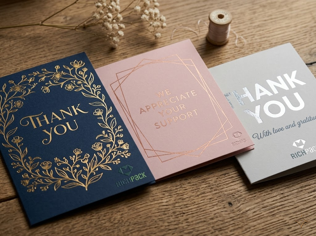 10 Creative Ideas for Personalized Wedding Thank You Cards - Foil Details