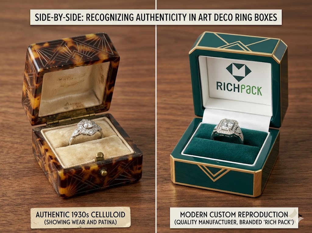 How to Pair a Vintage Art Deco Ring Box with Your Ring - How New Vintage Art Deco Style Boxes Replicate These Features