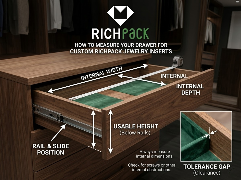 When Should You Consider Custom Jewelry Inserts for Your Drawers? - How Should You Measure a Drawer for Custom Jewelry Inserts