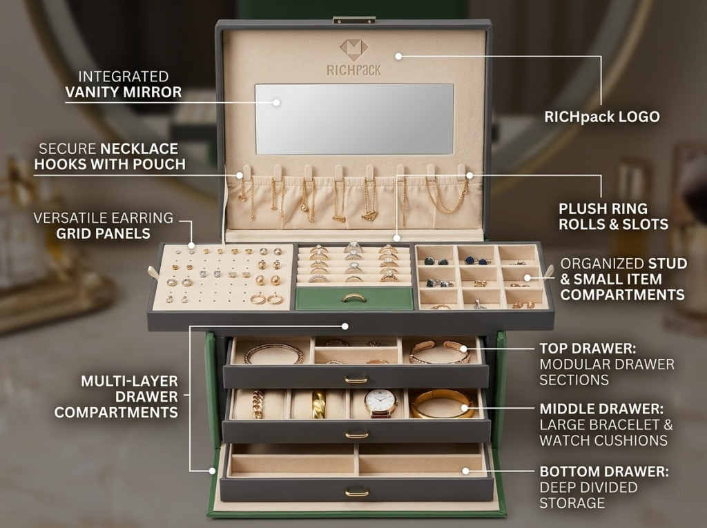 Key Considerations for Purchasing a Lockable Jewelry Box - Interior Layout and Organization