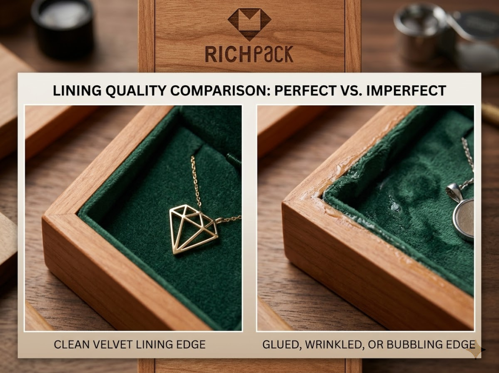 Exploring the Craftsmanship Behind Small Wooden Jewelry Gift Boxes - Interior Lining