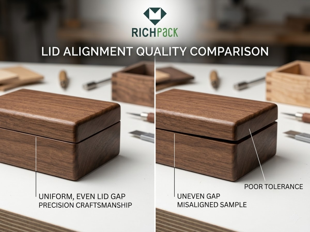 Exploring the Craftsmanship Behind Small Wooden Jewelry Gift Boxes - Lid Alignment