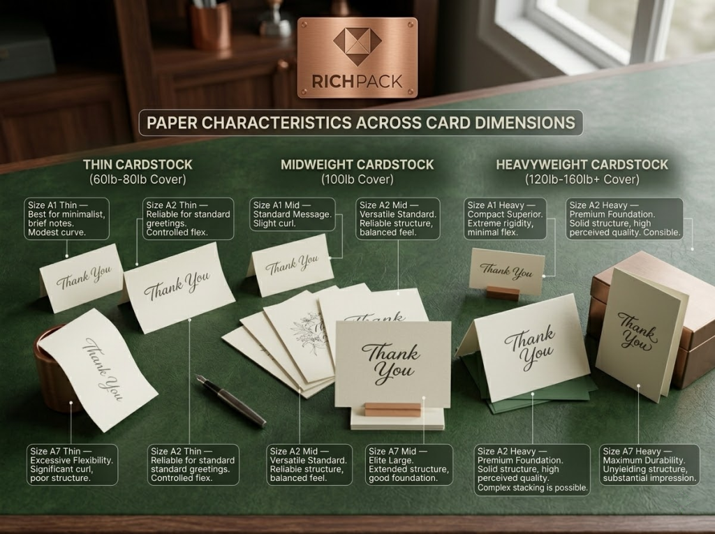 The Ultimate Guide to Choosing the Right Thank You Card Size - Match Paper Weight to Card Size
