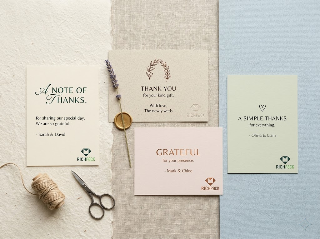10 Creative Ideas for Personalized Wedding Thank You Cards - Minimalist Neutrals
