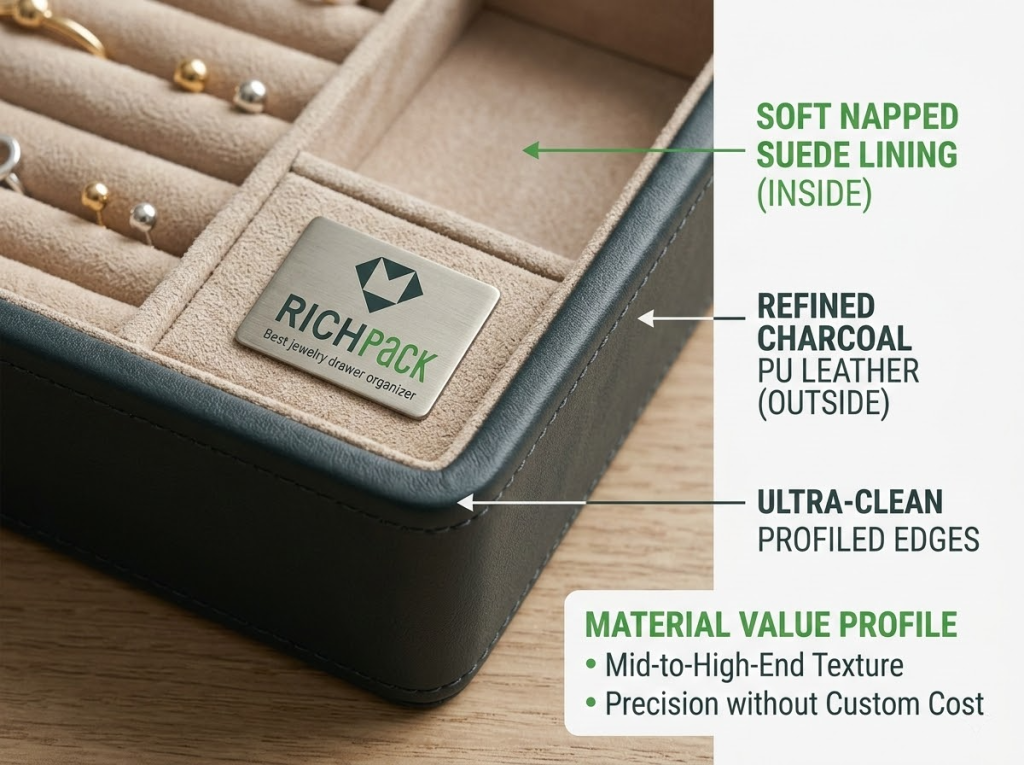 15 of the Best Jewelry Drawer Organizer Solutions in 2026 - PU Leather Jewelry Organizer Trays