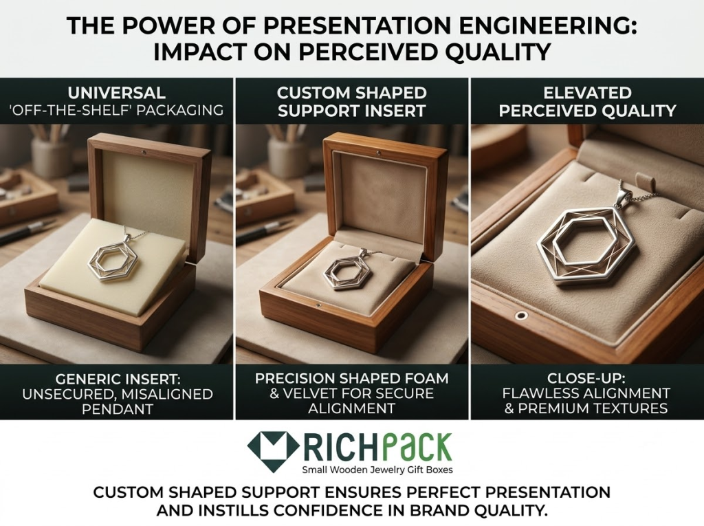 Exploring the Craftsmanship Behind Small Wooden Jewelry Gift Boxes - Pendant Presentation