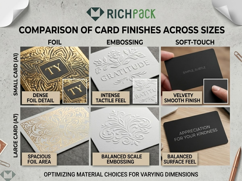The Ultimate Guide to Choosing the Right Thank You Card Size - Premium Finishes